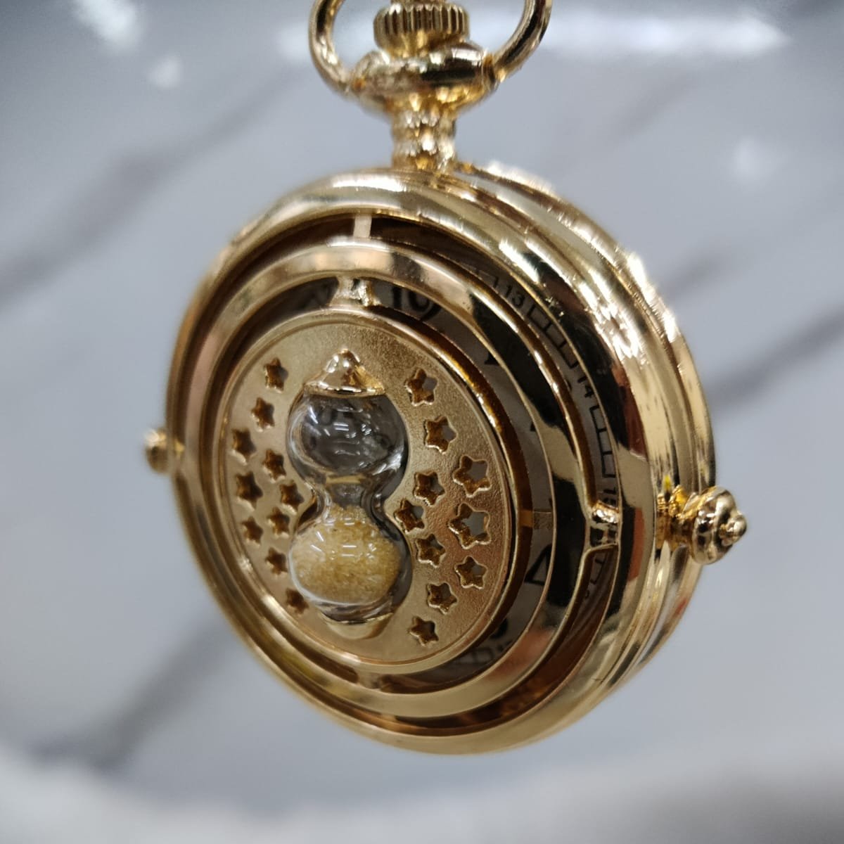 Harry Potter Golden Hermoine Time Turner Pocket Watch With Chain - (Big)