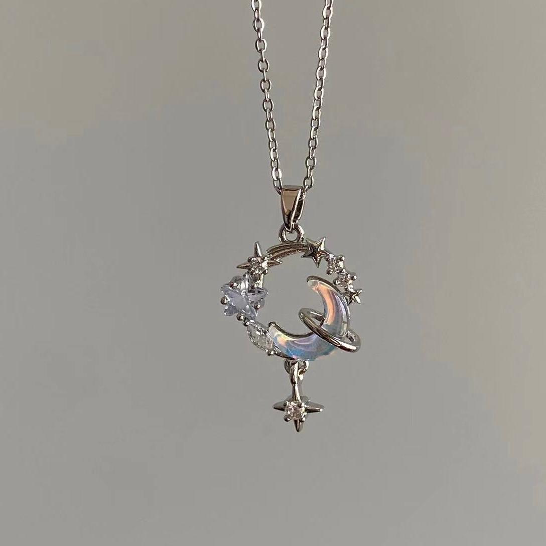 Dreamiest Moon Star Necklace - silver