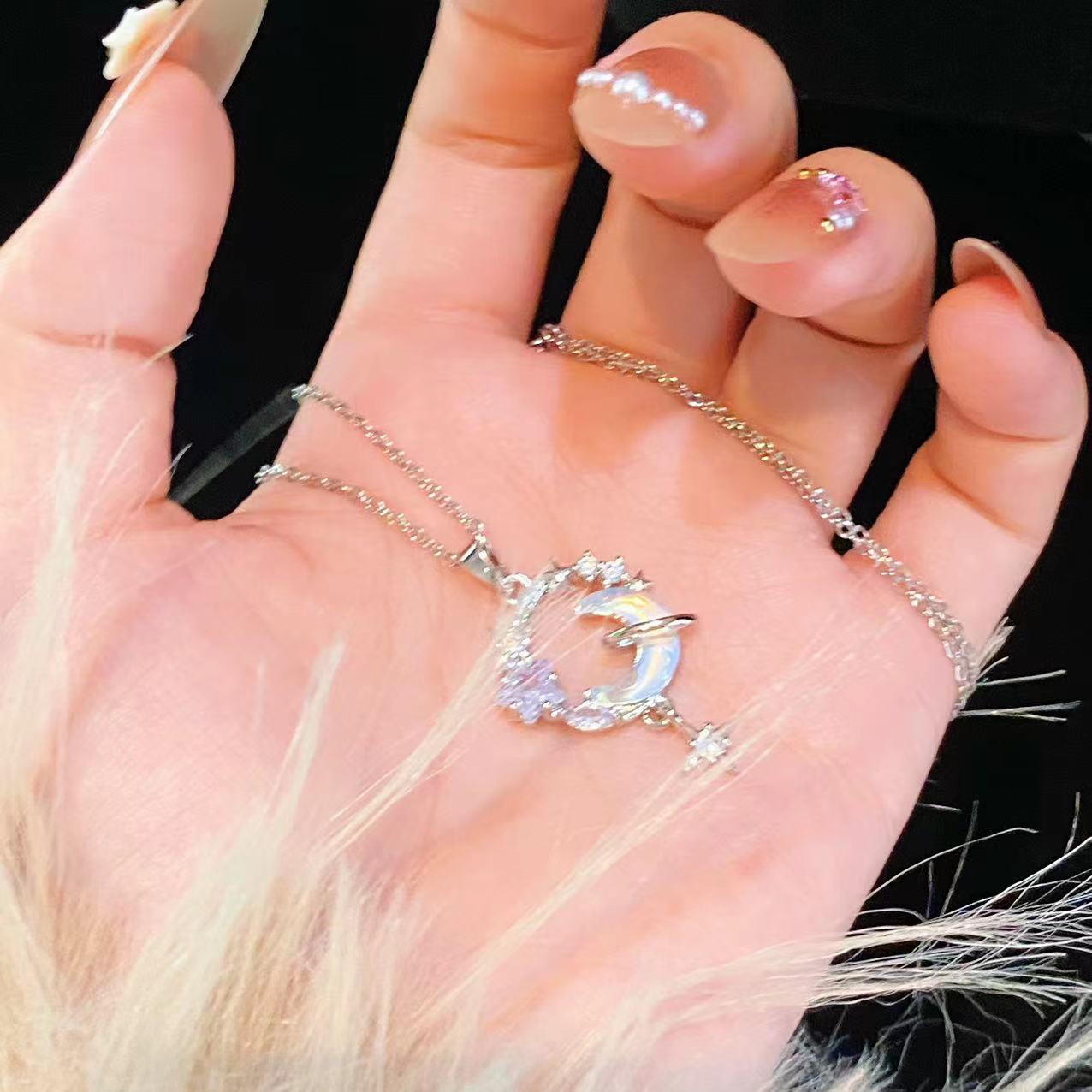Dreamiest Moon Star Necklace - silver