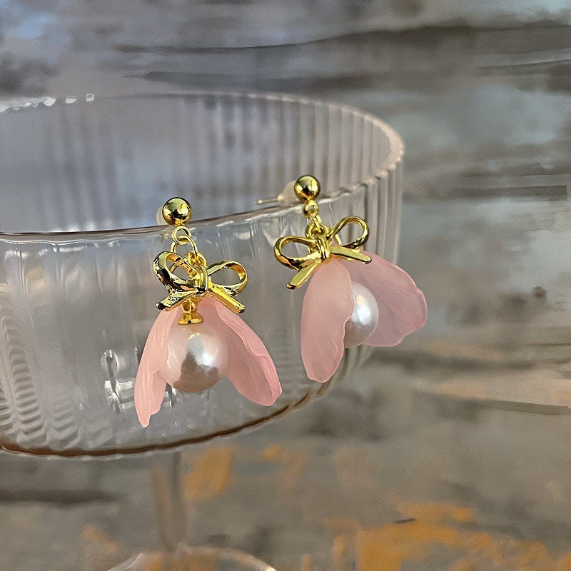 Pink Oyster Pearl Earrings