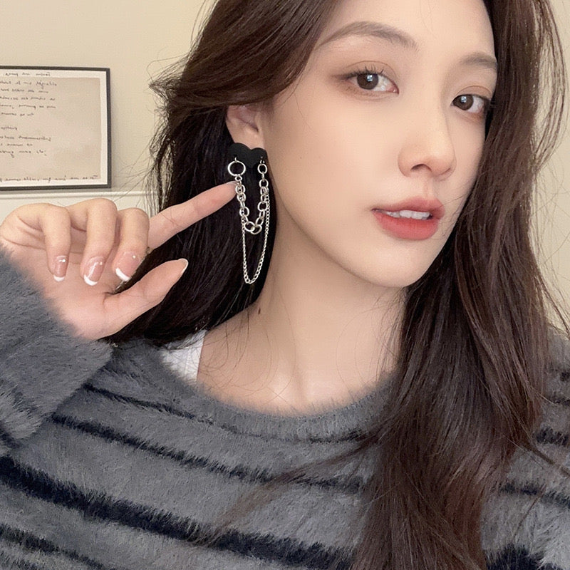 Dark Heart Dangle Earrings