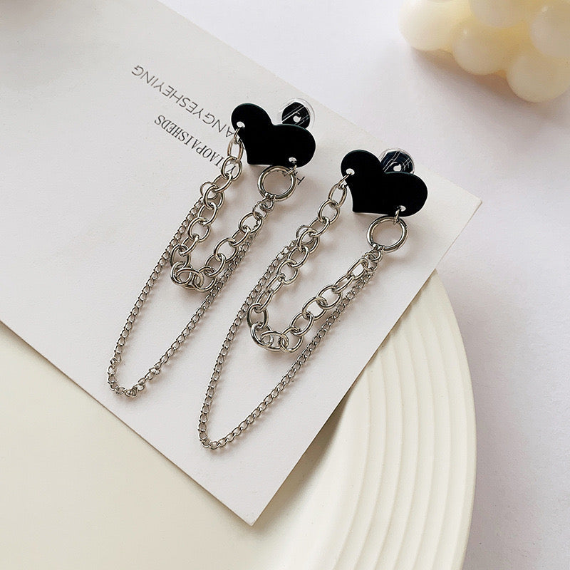 Dark Heart Dangle Earrings
