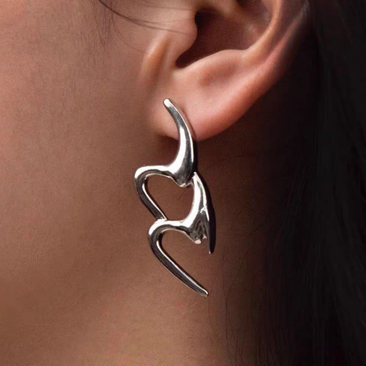 It’s Ironic! Silver Earrings