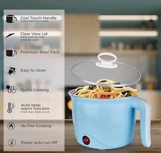 1500 Electric Multi Cooker with steamer | Rice Cooker | 5 egg tray | 1.2 litre 600 Watt | 3 Boiling Modes | Stainless Steel body | Egg boiler | Tea, Soup, Noodles maker