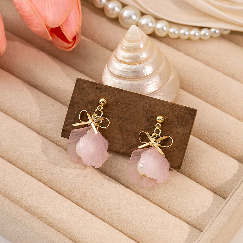 Pink Oyster Pearl Earrings