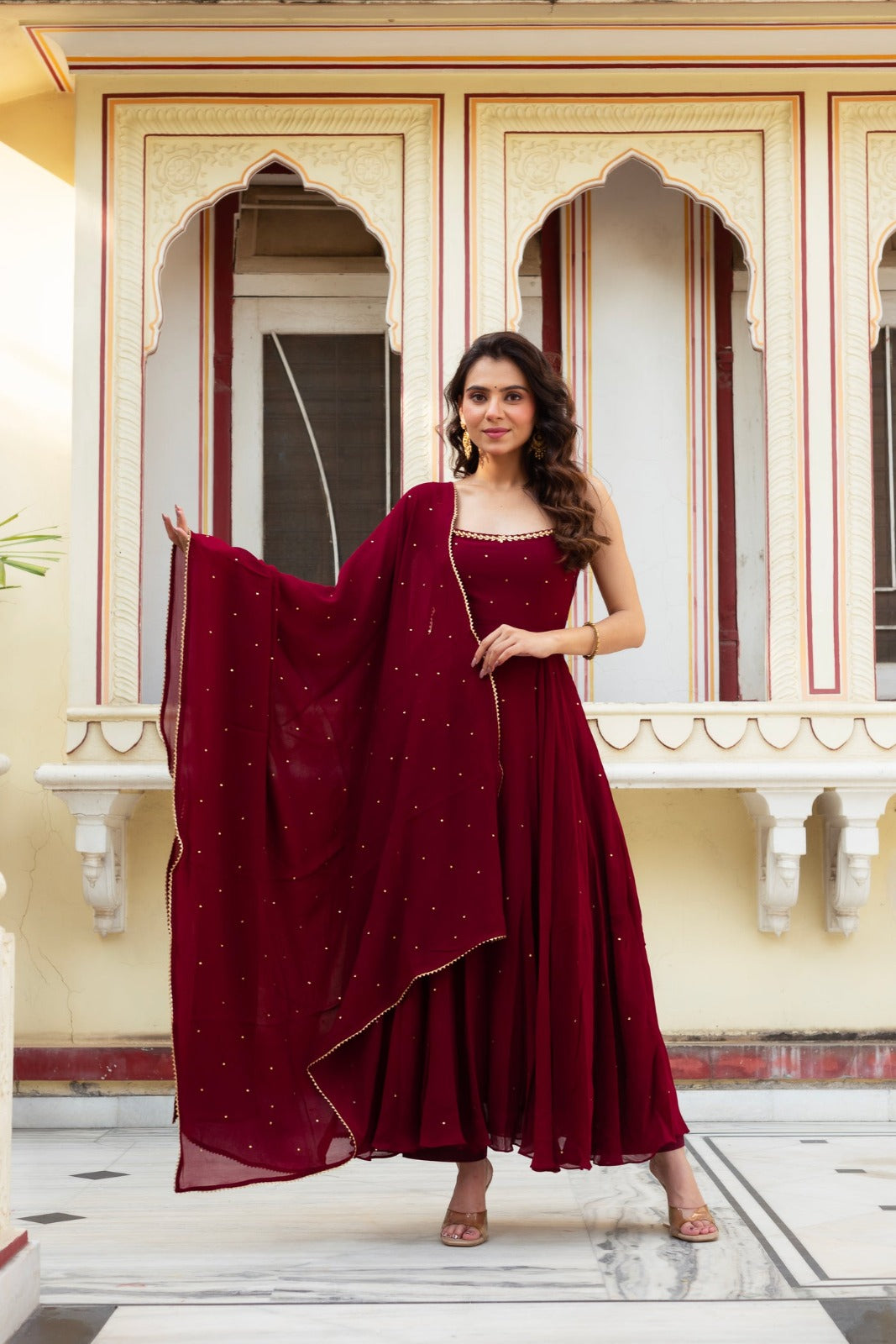 WEDDING SPECIAL RED COLOR TOP & PALAZZO