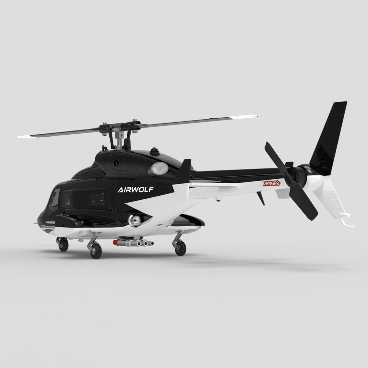WOLFBUSH AW-911 Airwolf 1/34 Scale 2.4G 9CH Flybarless RC Helicopter Model with 6G/3D Stunt Mode and GPS Positioning (RTF Version/ Mode 1/Mode 2 Switchable)