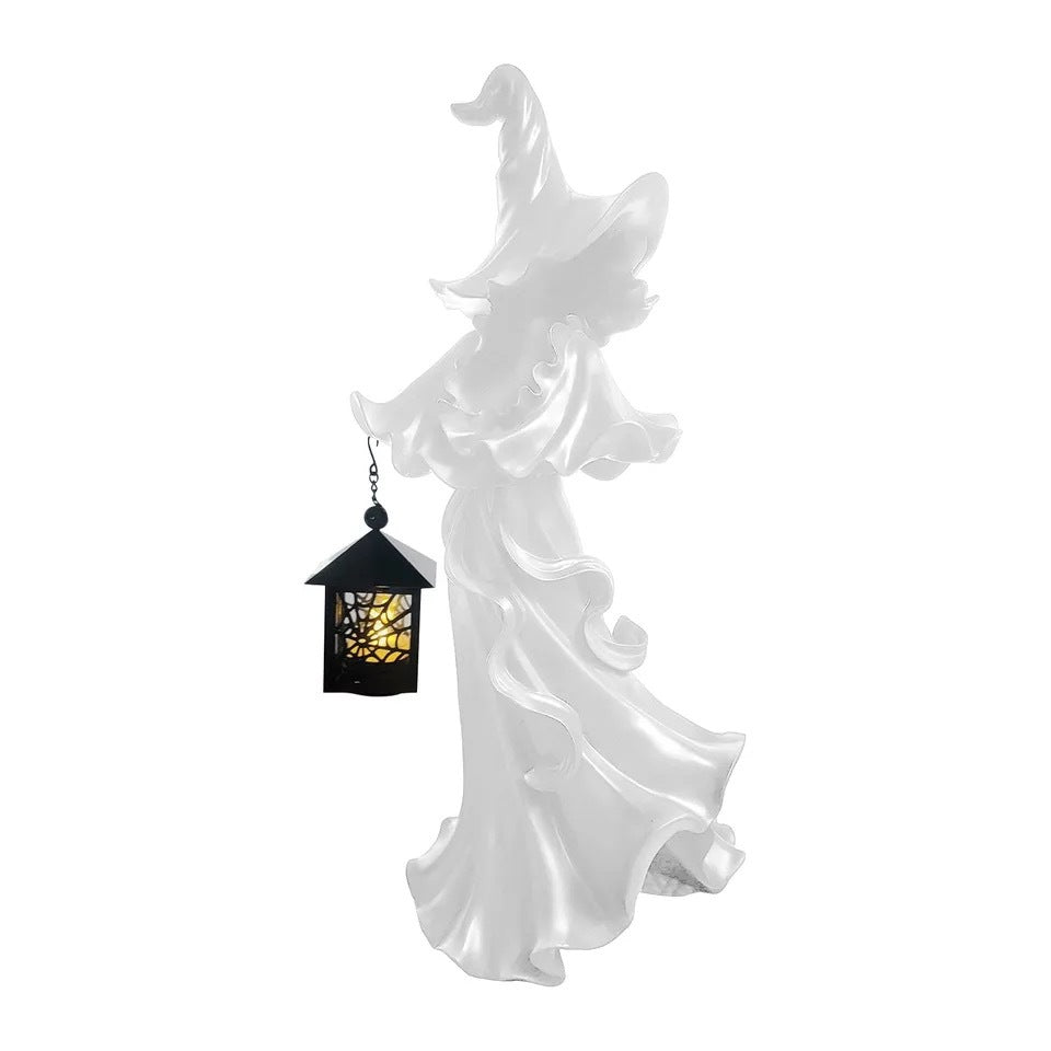 Cracker Barrel Witch with Lantern Figurine 19 NIB Halloween