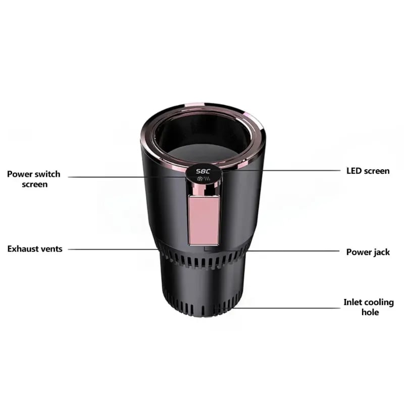 aldorian™-2 In1 Car Heating Cooling Cup 12V Smart Car Cup Holder Digital Temperature
