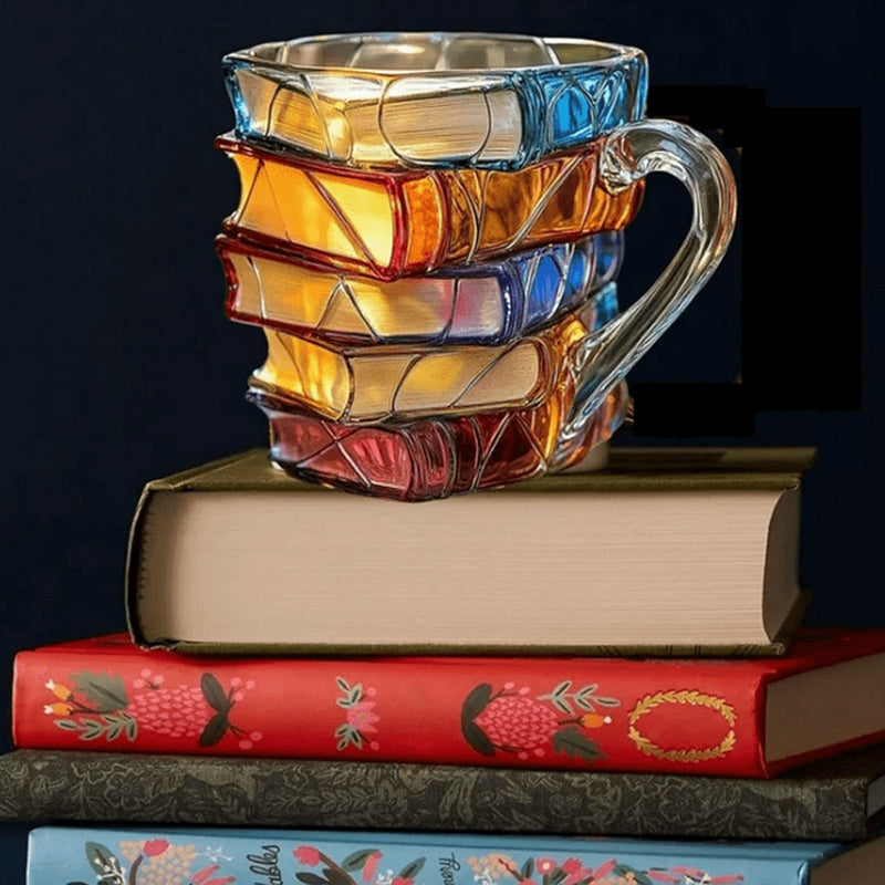 Unique Painted Book Coffee Cup