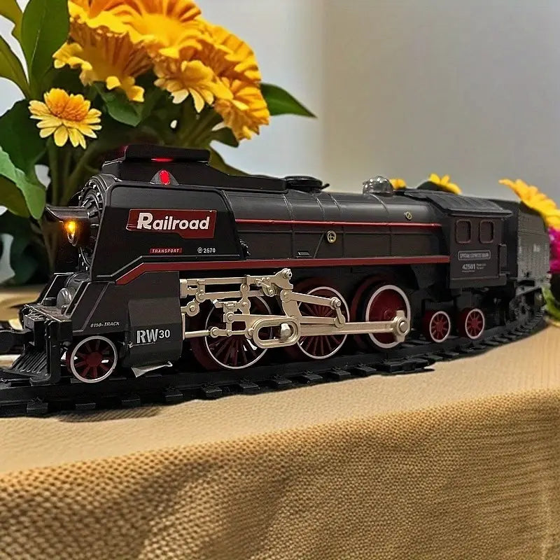 622B Steam Train Toy with Lights, Sounds, and Smoke Special Effects