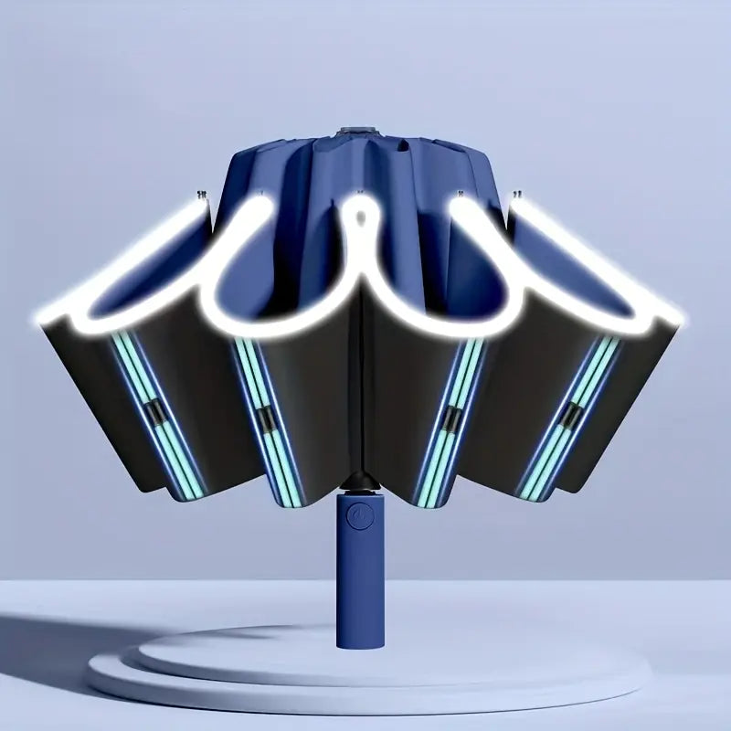 Premium Reverse Auto Umbrella with Double Skeleton & Night Reflector