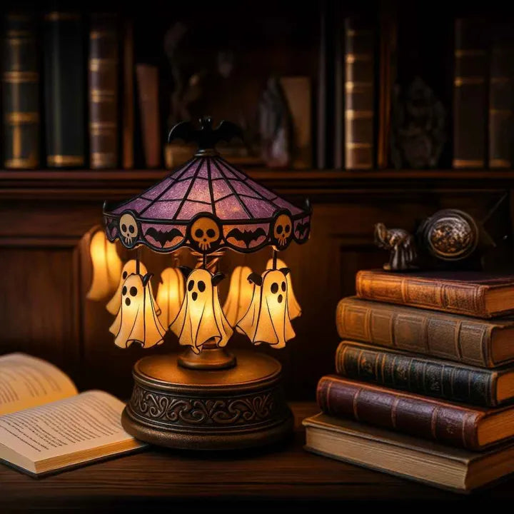 Halloween Ghost Carousel Light – Handmade Cozy Glow