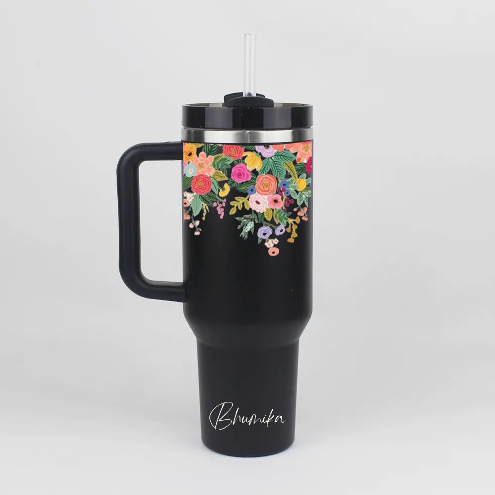 Personalised BotaniCup Tumbler with Straw & Lid
