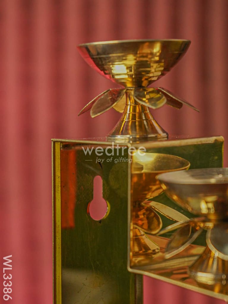 Brass 5 Step Diya Stand Wall Hanging