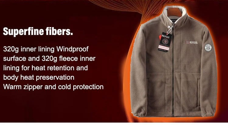Windproof Fleece Padded Jacket for Men