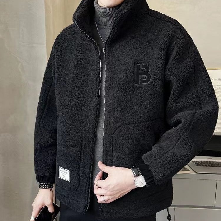 Big synthetic fur jacket for men