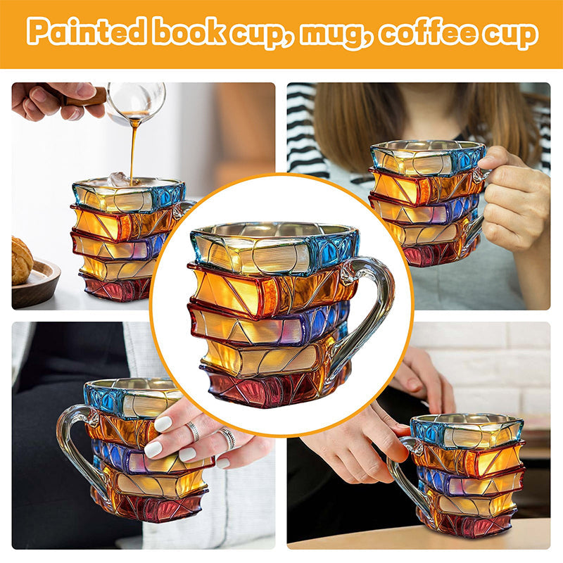 Unique Painted Book Coffee Cup