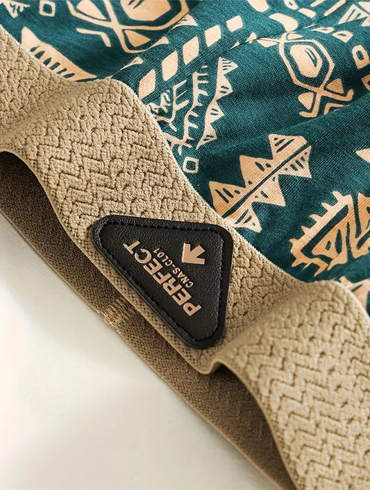 3pcs Men's Retro Geometric Print Boxer Briefs