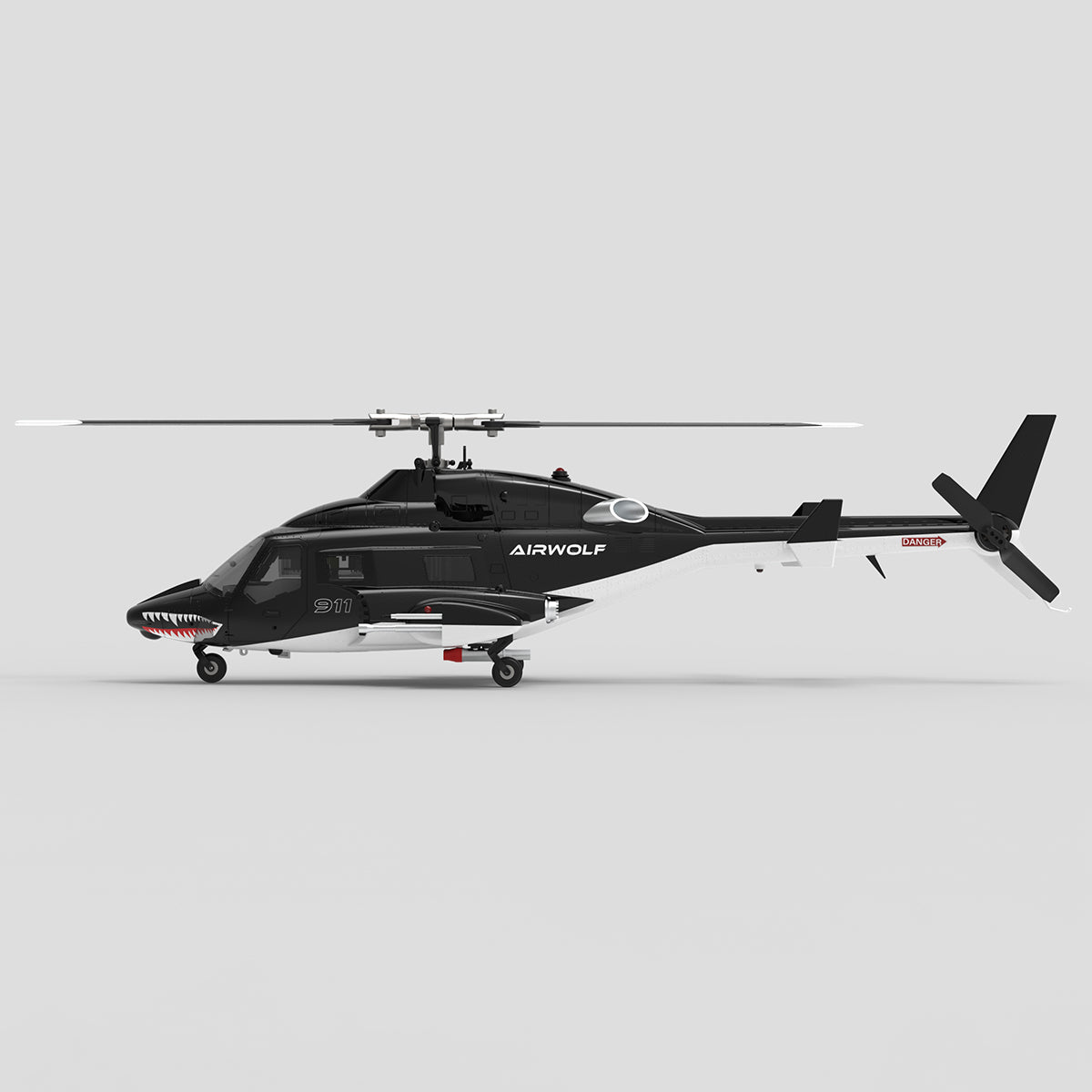 WOLFBUSH AW-911 Airwolf 1/34 Scale 2.4G 9CH Flybarless RC Helicopter Model with 6G/3D Stunt Mode and GPS Positioning (RTF Version/ Mode 1/Mode 2 Switchable)