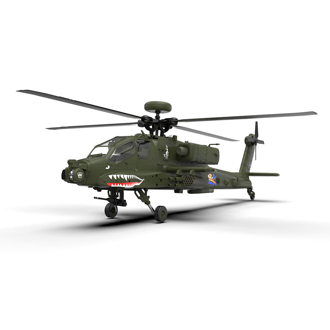 YU XIANG F11 AH64 Apache RC Helicopter 1/32 Ratio 2.4G Remote-controlled Dual-axis Co-drive without Ailerons 6G/3D Stunt Military Model