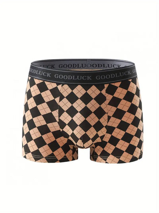 4-Pack Men's Fashion Printed Boxer Briefs – Breathable, Thin & Stylish