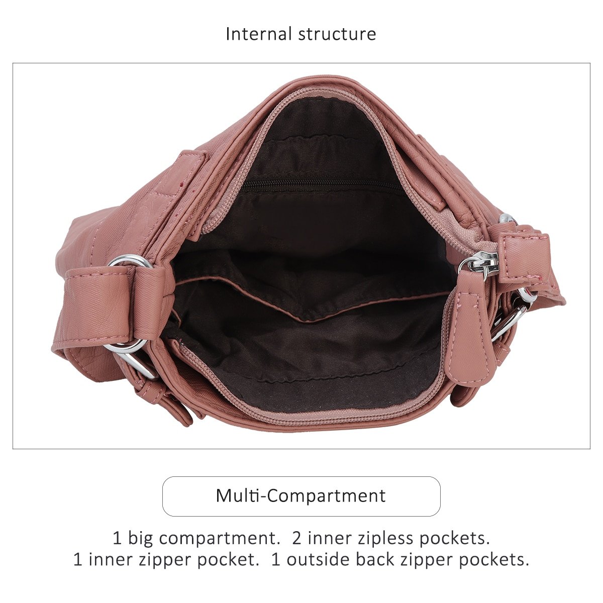 Multi-Pocket Crossbody Bag Soft Shoulder Purse Bag