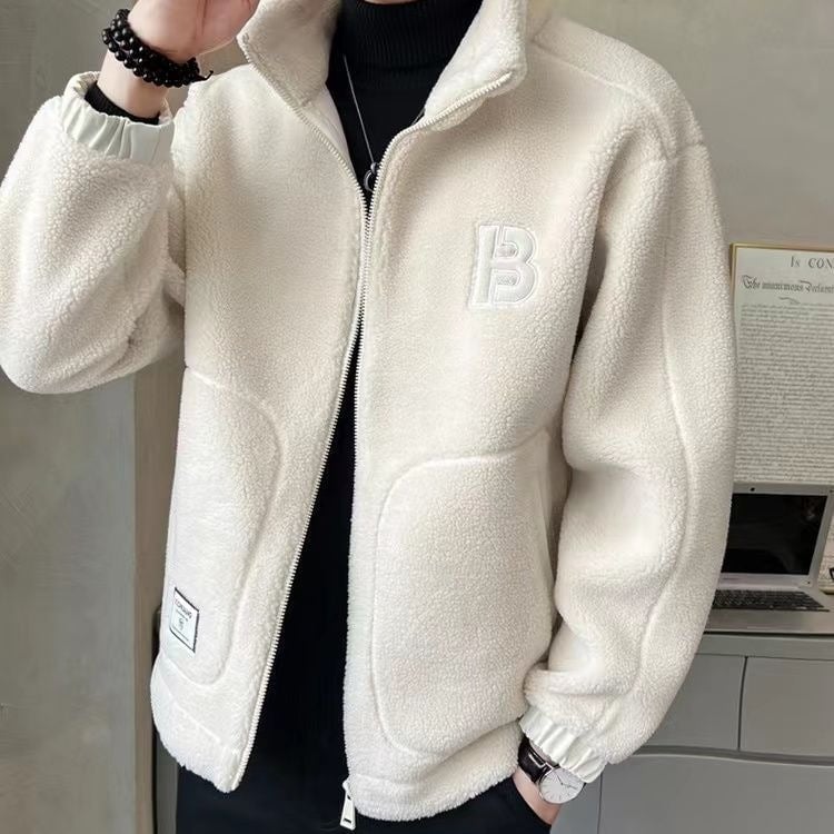 Big synthetic fur jacket for men