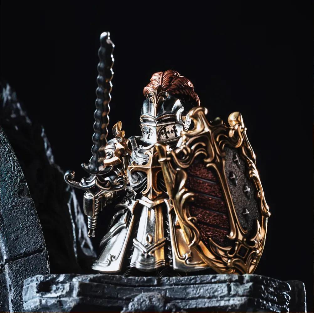 Crimson Templar Collectible Figure Detachable Bronze Copper Knight Statue