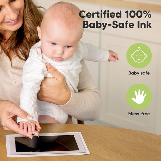 Inkless baby hand & footprint ink pad with 5 papers