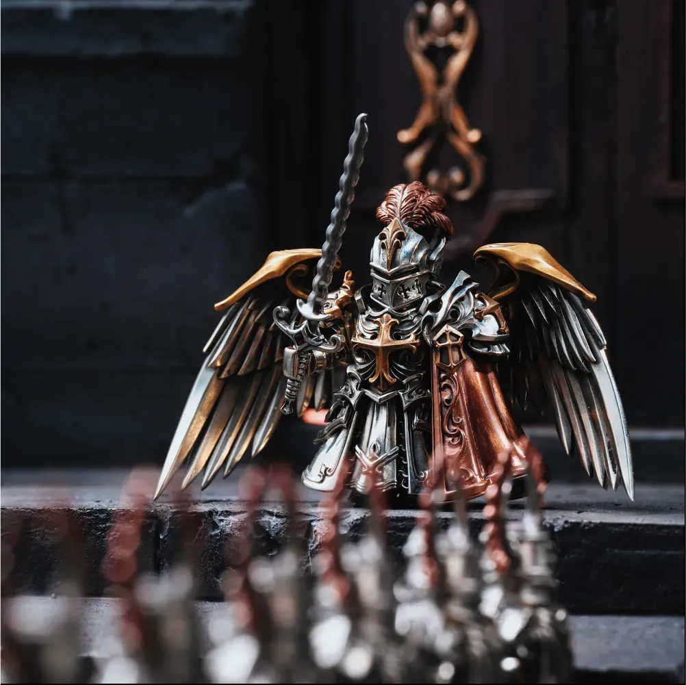 Crimson Templar Collectible Figure Detachable Bronze Copper Knight Statue