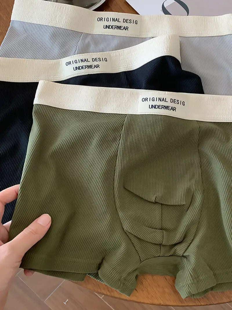 Solid Colors Stretchy Boxer Briefs