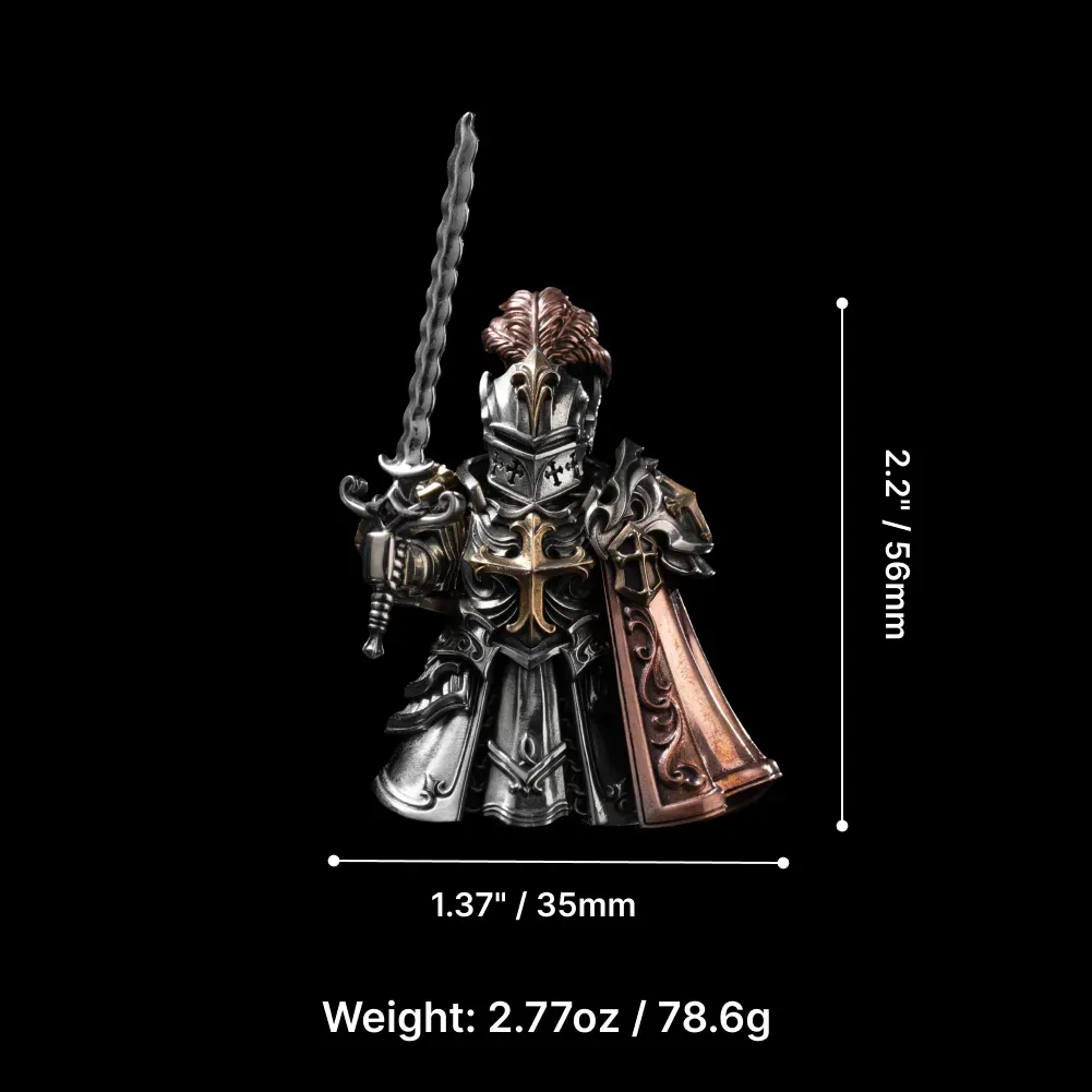 Crimson Templar Collectible Figure Detachable Bronze Copper Knight Statue