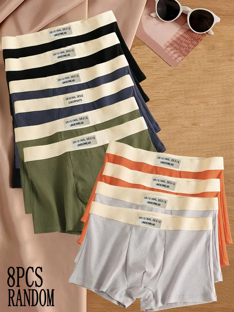 Solid Colors Stretchy Boxer Briefs
