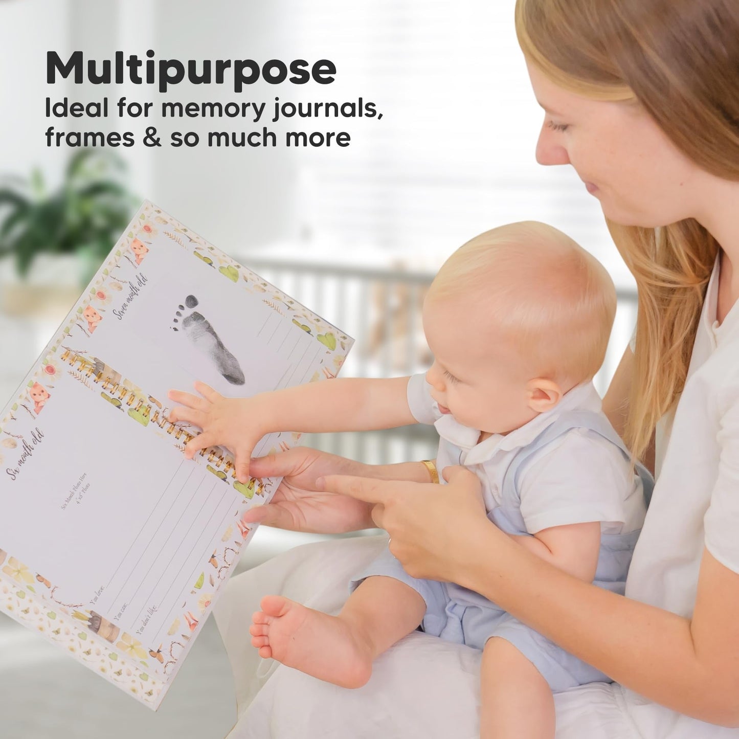 Inkless baby hand & footprint ink pad with 5 papers