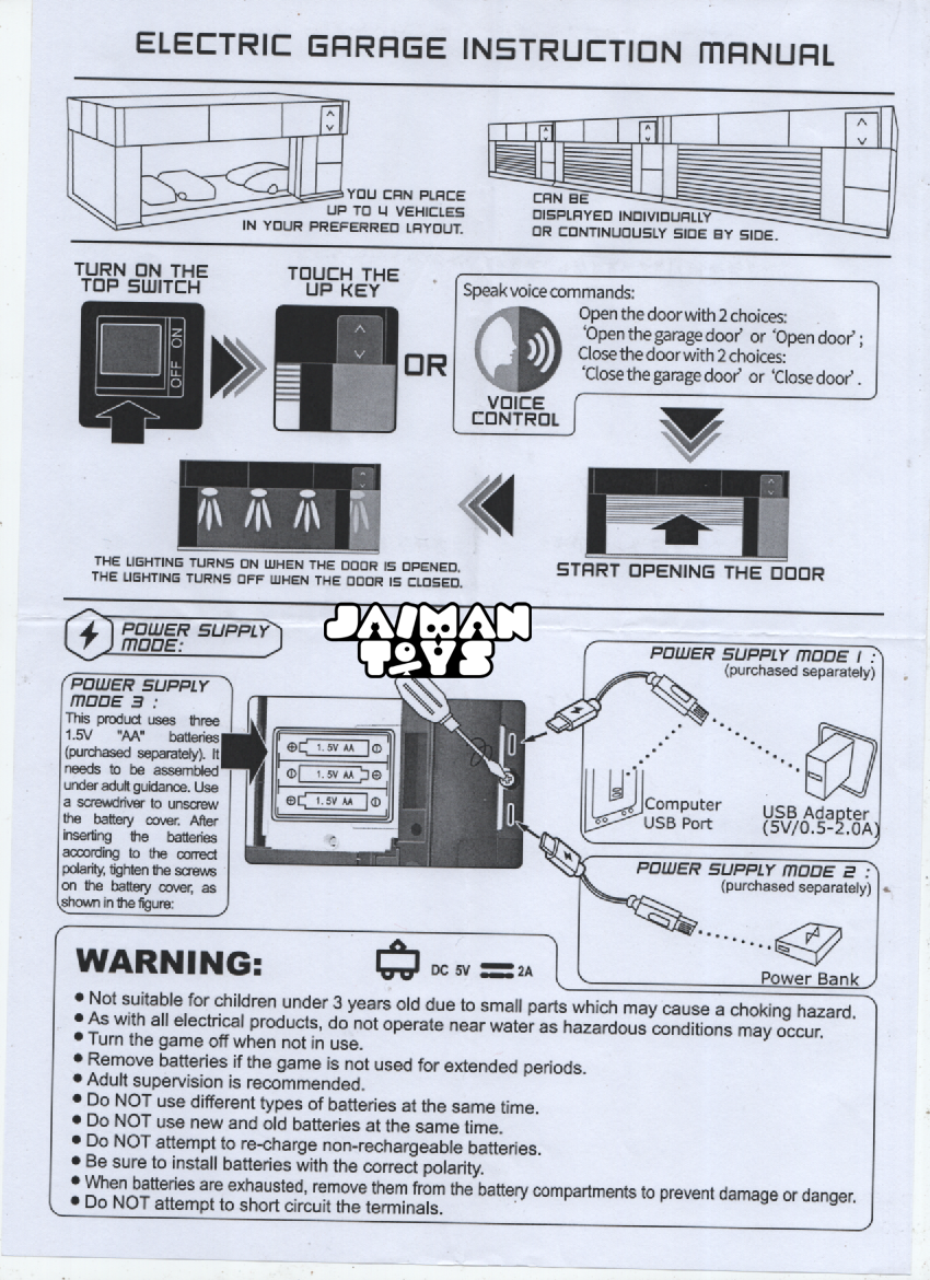 Electric Motorized Garage – Voice Control, 1:64 Scale Display Diorama for Die-Cast Cars (PosterCars /Tomica/Mini GT)