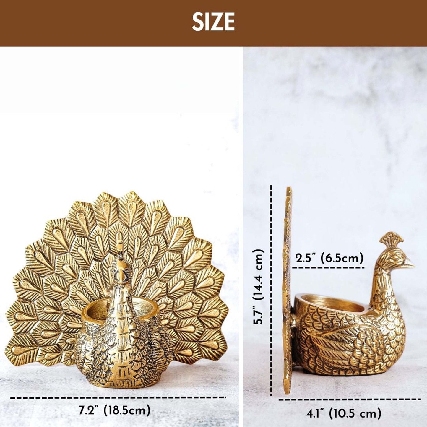 Metal Peacock Candle Holder Set