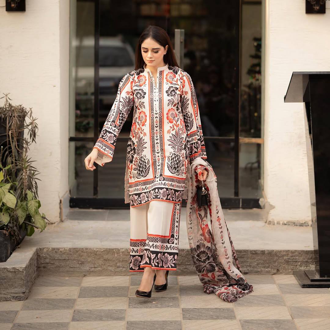 Elegant Printed Kurti Plazzo Dupatta Set