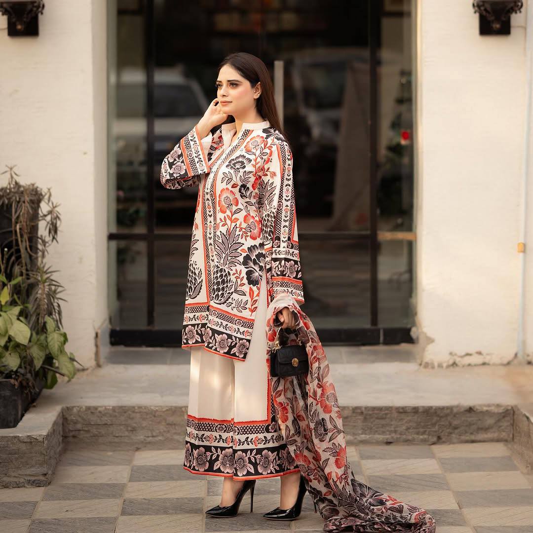 Elegant Printed Kurti Plazzo Dupatta Set