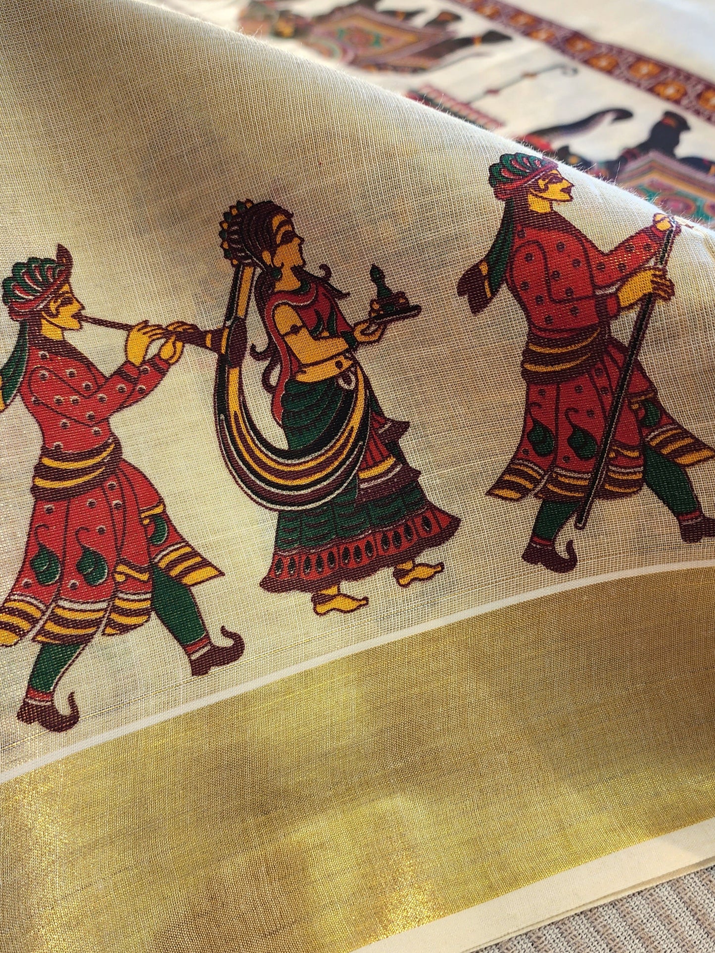 Kerala Tissue Saree with Digital Prints
