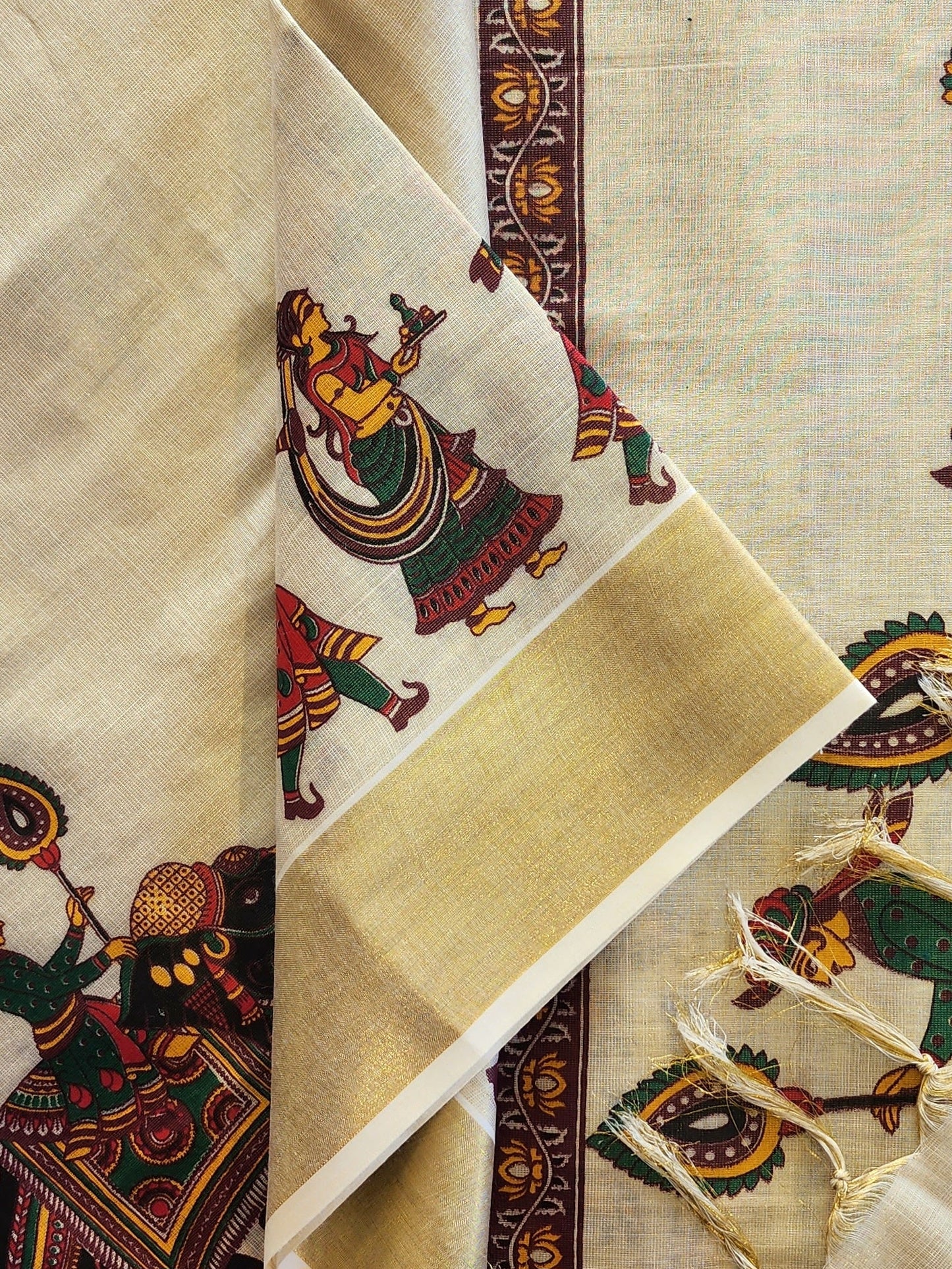 Kerala Tissue Saree with Digital Prints
