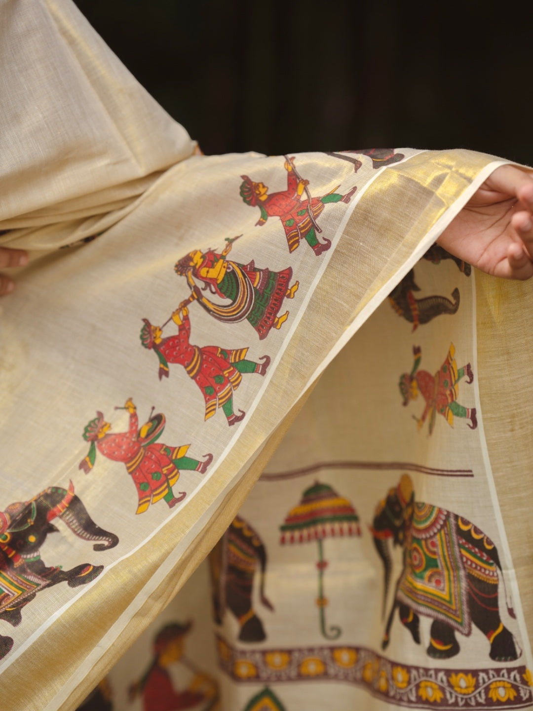 Kerala Tissue Saree with Digital Prints