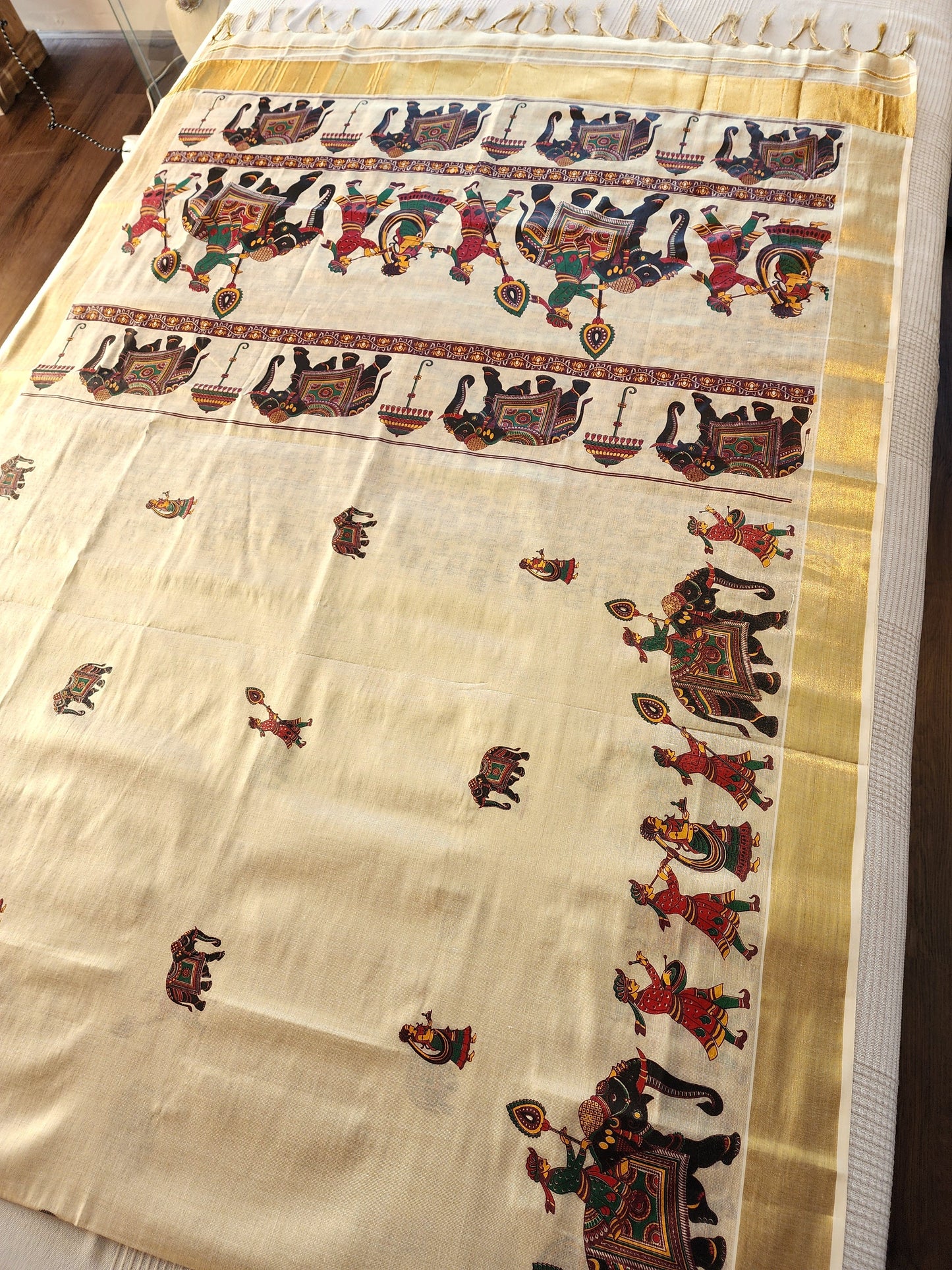 Kerala Tissue Saree with Digital Prints