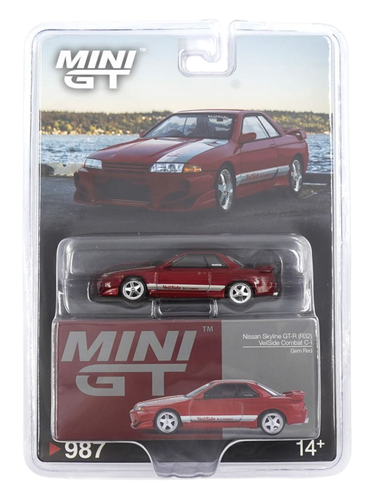 Mini GT Nissan Skyline GT-R (R32) VeilSide Combat C-1 (Gem Red) Code-987 1:64 Scale