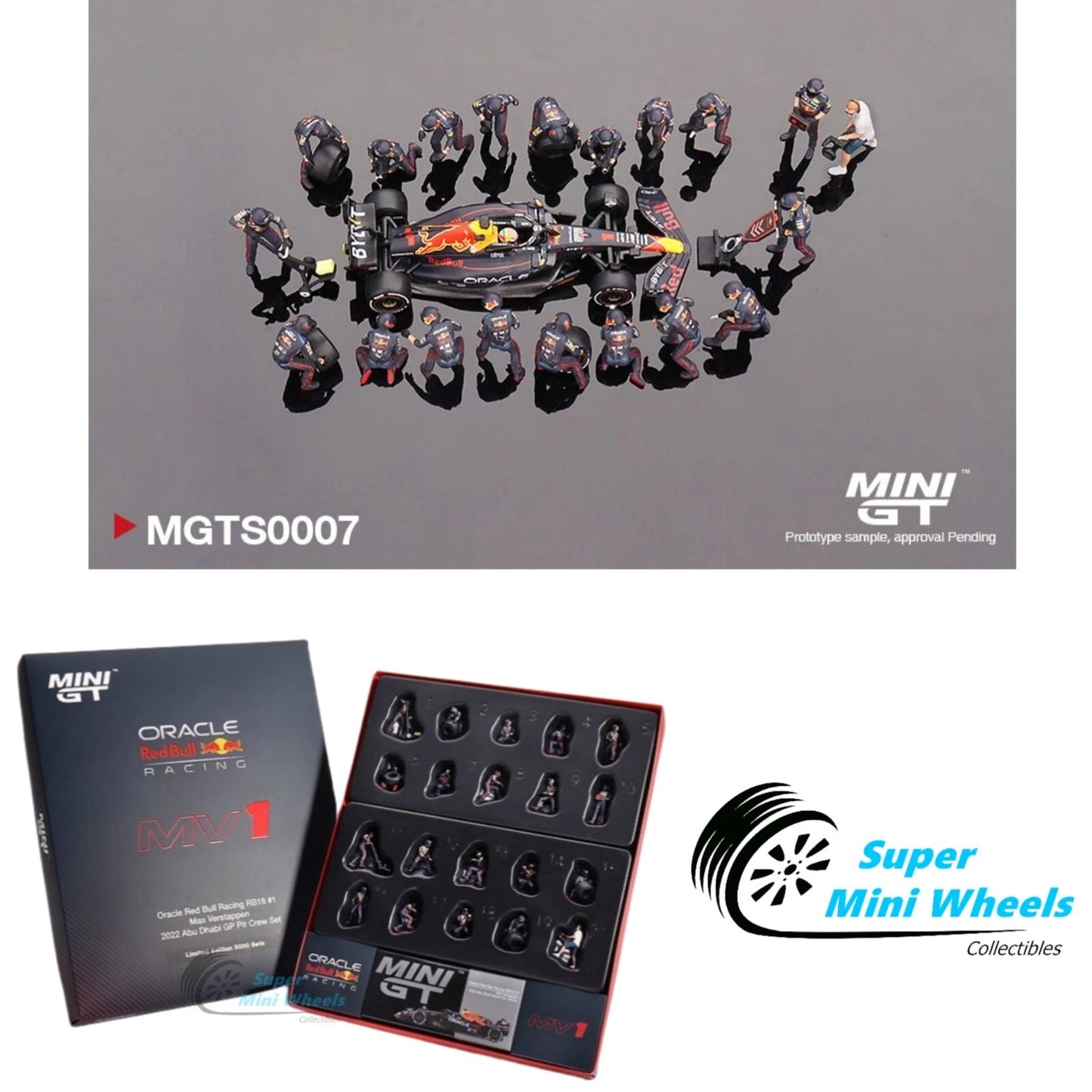 Mini GT 1:64 Oracle Red Bull Racing RB18 #1 Max V. 2022 Pit Crew Set