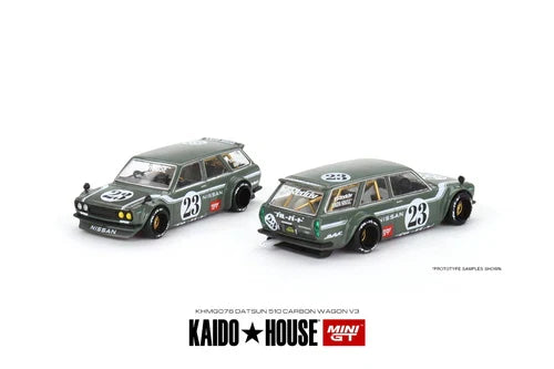 KAIDO HOUSE x Mini GT 076 Datsun KAIDO 510 Wagon CARBON FIBER V3 New