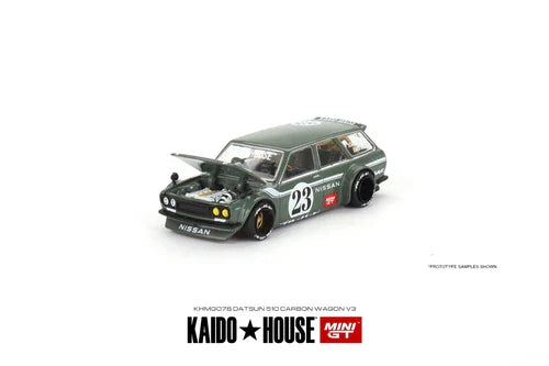 KAIDO HOUSE x Mini GT 076 Datsun KAIDO 510 Wagon CARBON FIBER V3 New