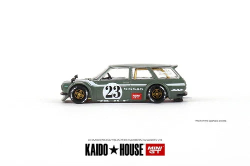 KAIDO HOUSE x Mini GT 076 Datsun KAIDO 510 Wagon CARBON FIBER V3 New