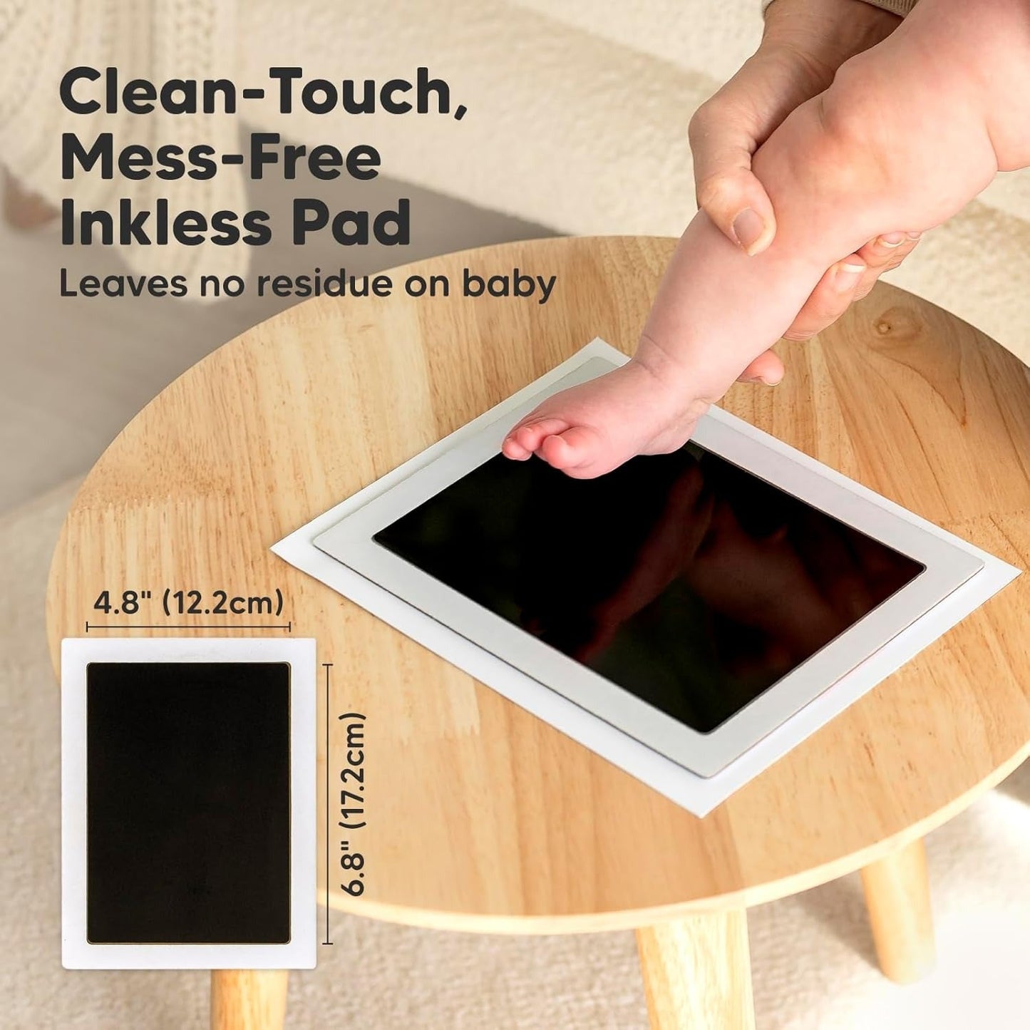 Inkless baby hand & footprint ink pad with 5 papers