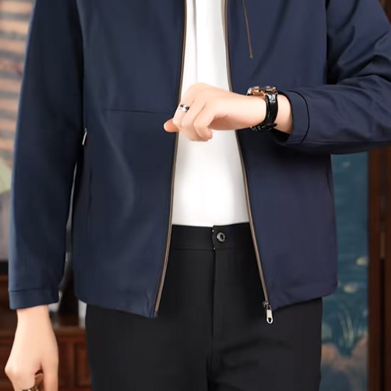 Middle Aged Men's Jacket With Zipper